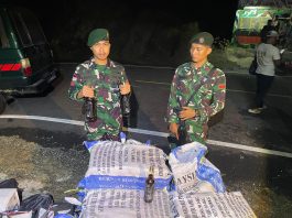 Personel Pos Bukit Keramat Berhasil Gagalkan Penyelundupan Miras di Nunukan
